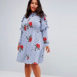 ASOS floral polka dot racer dress size 8